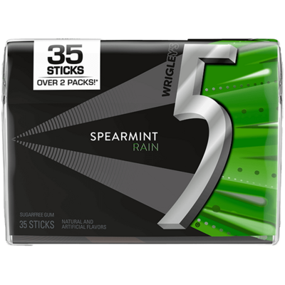 5 Gum Spearmint Rain Sugar Free Gum 35stk