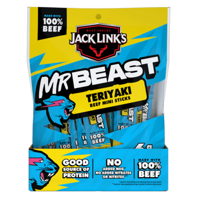 Jack Links Mr Beast Teriyaki Beef Mini Sticks 4oz 8ct