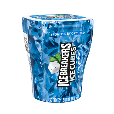 ICE BREAKERS Ice Cubes Peppermint Sugar Free Gum 3.24oz 