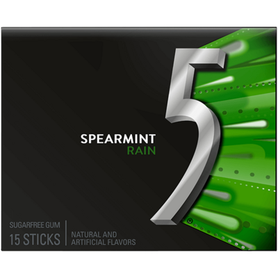 5 Gum Spearmint Rain Sugar Free Gum 15stk