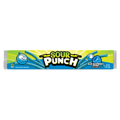 Sour Punch Blue Raspberry Straws 2oz