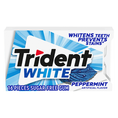 Trident White Peppermint Sugar Free Gum 16stk