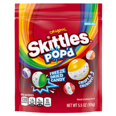 Skittles Original POP'd Freeze Dried Candy 5.5oz