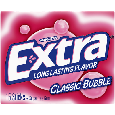 Wrigley's Extra Classic Bubble Gum Sugar Free Gum 15stk