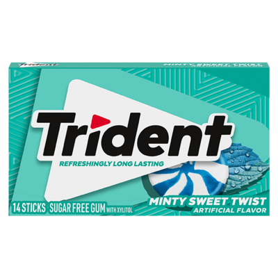 Trident Minty Sweet Twist Sugar Free Gum 14stk