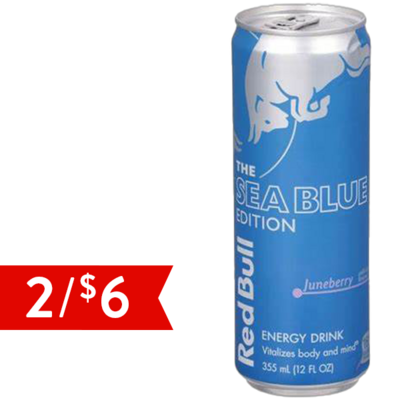 Red Bull Sea Blue Juneberry Energy Drinks 12oz