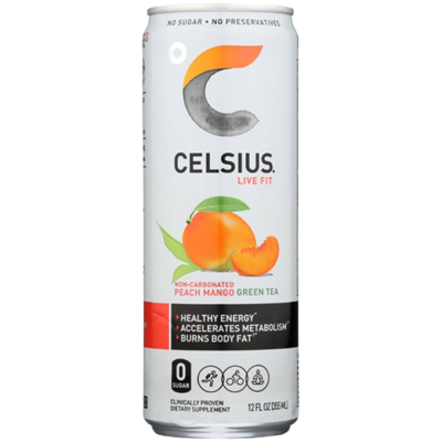 Celsius Peach Mango Green Tea 12oz