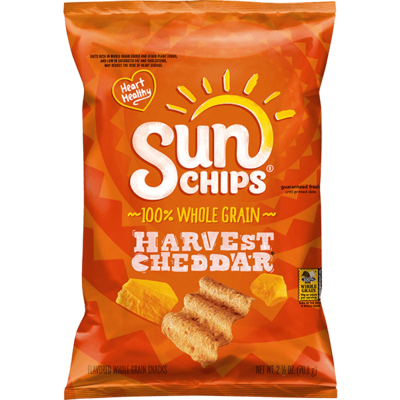 Sun Chips Harvest Cheddar Flavored Whole Grain Snacks 2.5oz