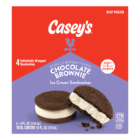 Casey's Choc Brownie Ice Cream Sandwich 4ct 4oz