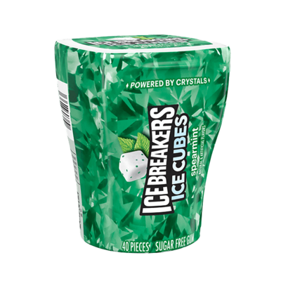 ICE BREAKERS Ice Cubes Spearmint Sugar Free Gum 3.24oz