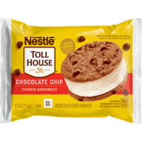 Nestle Tollhouse Vanilla Ice Cream Chocolate Chip Cookie Sandwich 6oz