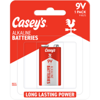 Casey's Alkaline 9V Battery 1pk