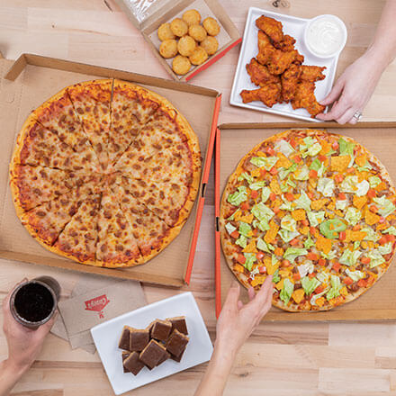 pizzas and appetizers