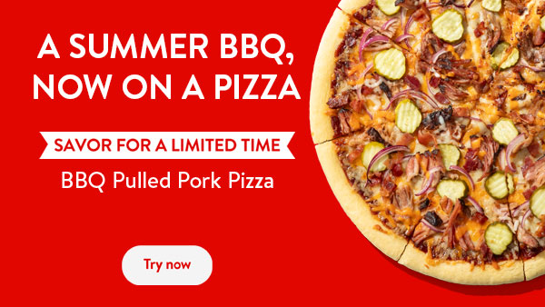 A summer BBQ now on a pizza savor for a limited time the BBQ Pulled Pork Pizza at Casey's