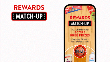 Casey's Rewards Match-Up Game: Score Free Prizes! Play daily for a 1 in 3 chance to win