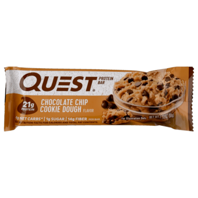 Quest Chocolate Chip Cookie Dough Protein Bar 2.1oz - Order Online for ...