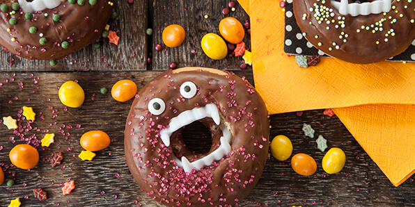 Casey's Donuts decorated for Halloween