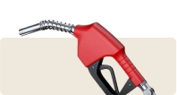 Red fuel pump nozzle for gas rewards at Casey's