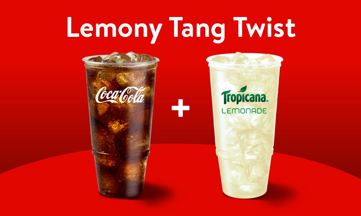 Lemony Tang Twist Fountain Drink Combo: Coke + Tropicana Lemonade