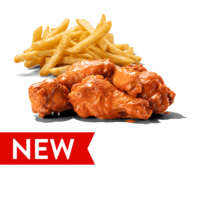 5 Piece Sauced Wings & Crispy Fries