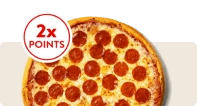 Casey's pepperoni pizza with 2x points reward badge