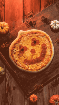 Casey's limited-time Jack-O'-Lantern Pizza in a spooky gif
