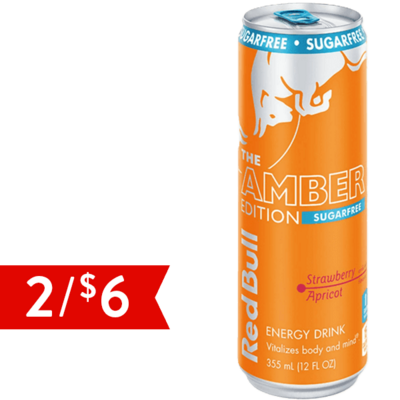 Red Bull Amber Edition Sugar Free Energy Drink 12oz