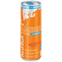 Red Bull Amber Edition Sugar Free Strawberry Apricot Energy Drink 8.4oz