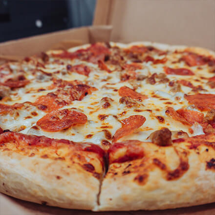 Pepperoni and sausage pizza
