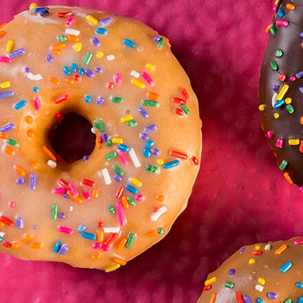 glazed donut with sprinkles