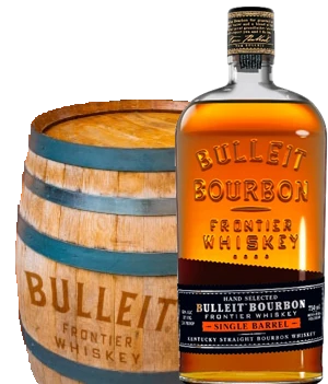 Bottle of Bulleit bourbon frontier whisky