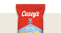 Casey's Original potato chips bag in red packaging