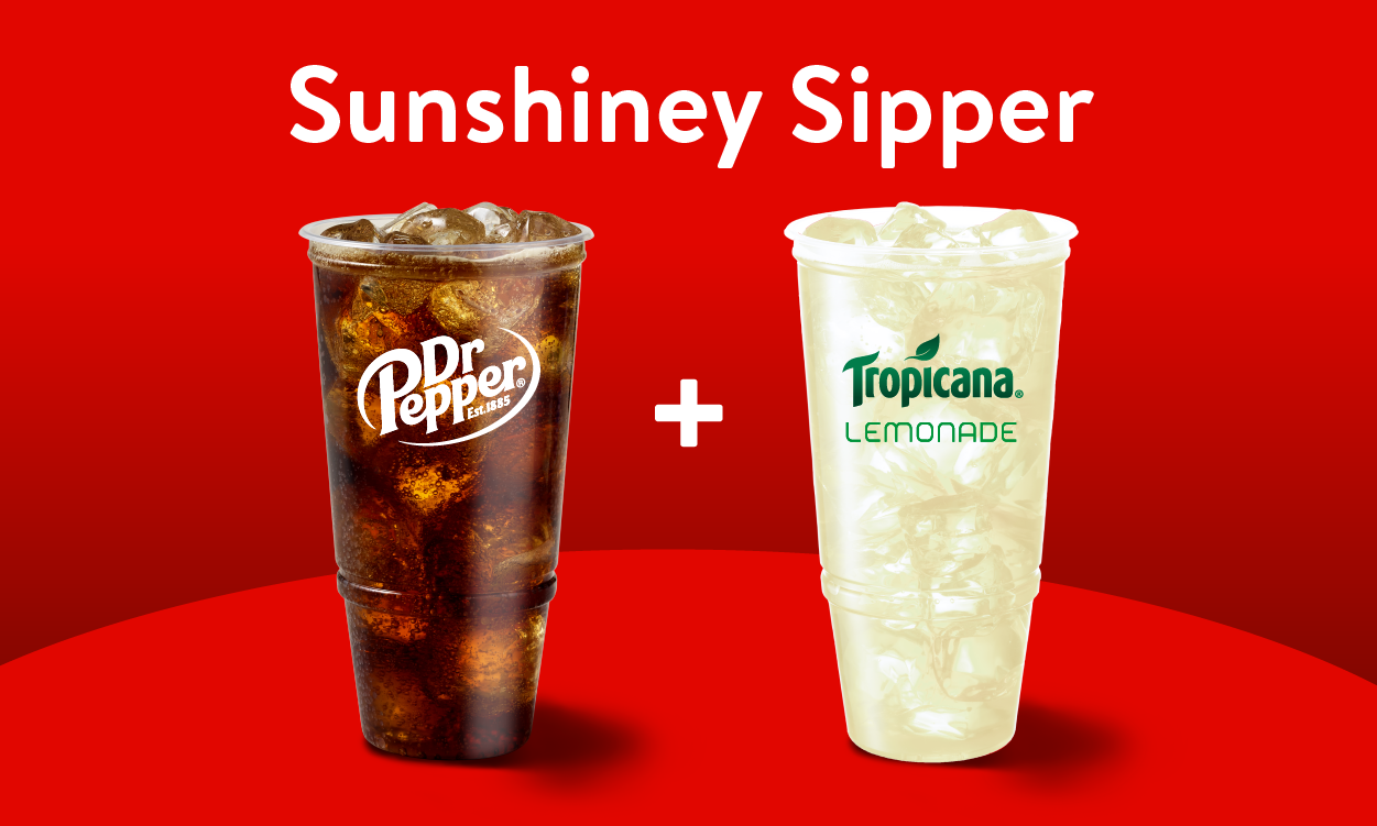 Sunshiney Sipper Fountain Drink Combo: Dr Pepper + Tropicana Lemonade