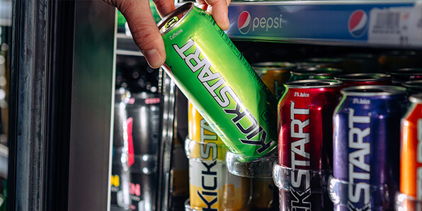 Energy drinks in cooler