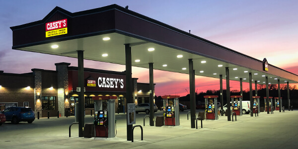 Casey's store at dusk
