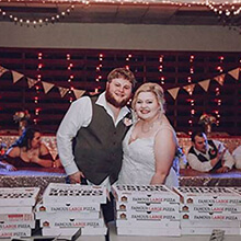 Kara and Dalton with Pizza