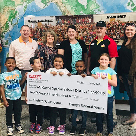 Check presentation to school