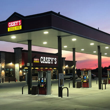 Casey's store at dusk